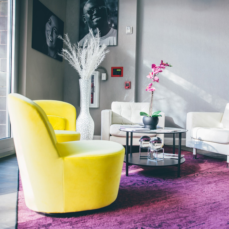 yellow chair in office